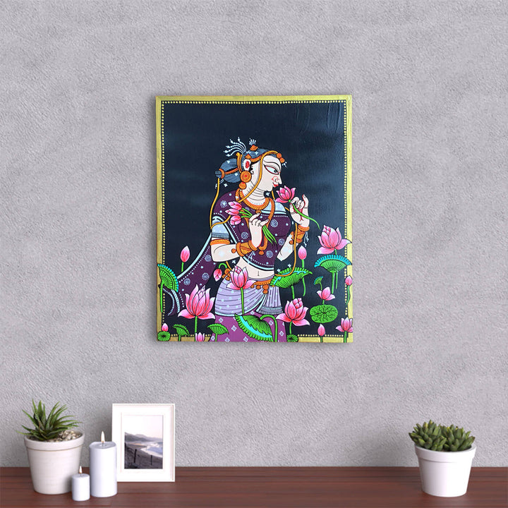 Handpainted Lady with Lotus