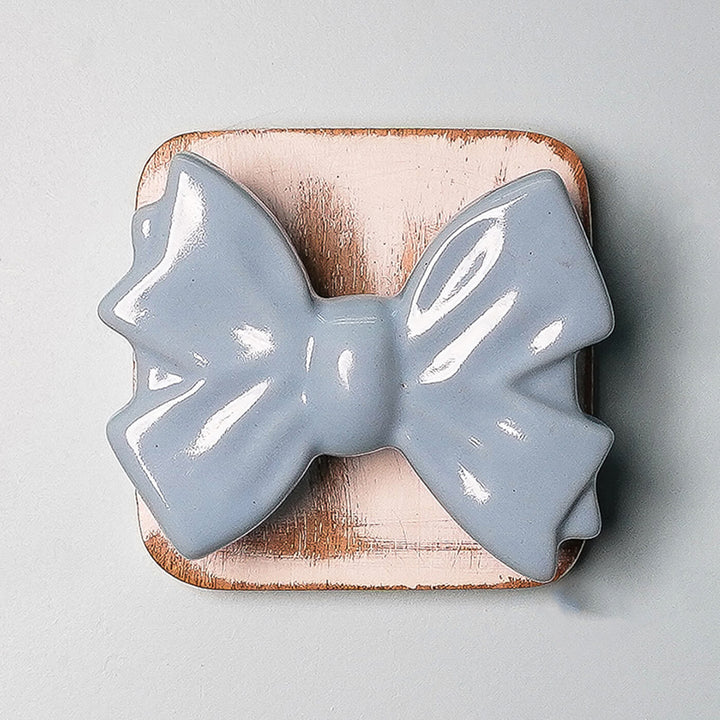Handmade Ceramic and Wood Bow Hook for Kids