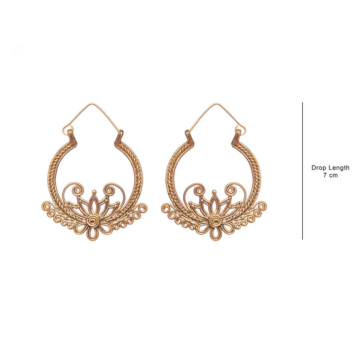 Handcrafted Dokra Flower Bali Earrings