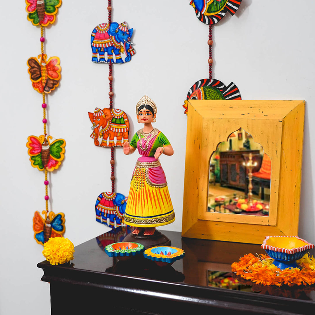 Dancing Thanjavur Doll - Red, Green & Yellow