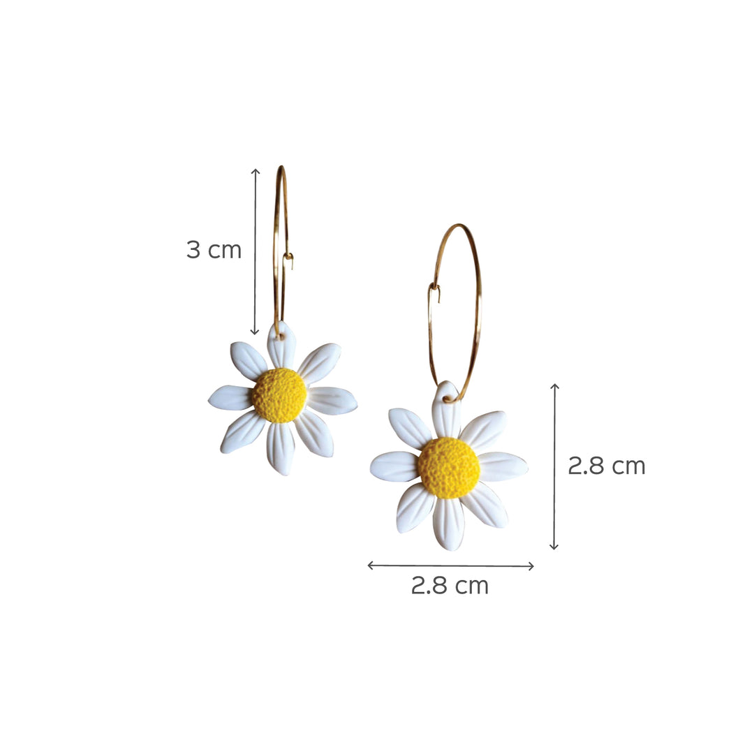 Handmade Clay Dreamy Daisy Earrings