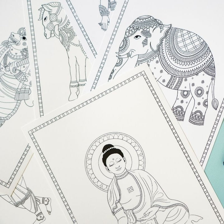 Printable Coloring Sheets - Tholu Bommalata Characters