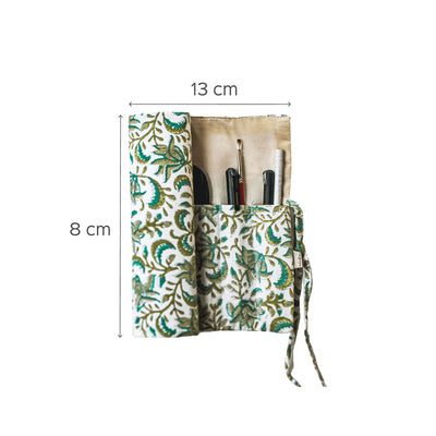Hand-stitched Grey Roll Up Case