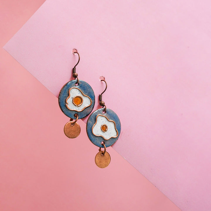 Handmade Copper Enamelled Ande Ka Funda Earrings and Necklace