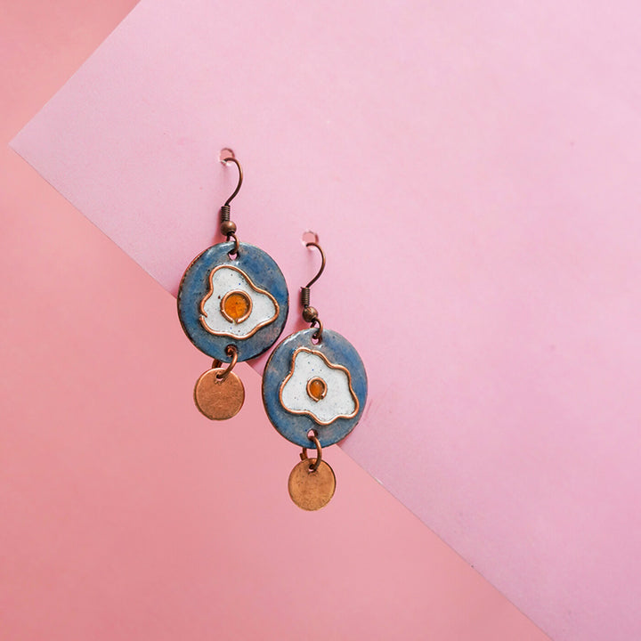 Handmade Copper Enamelled Ande ka Funda Necklace and Earrings