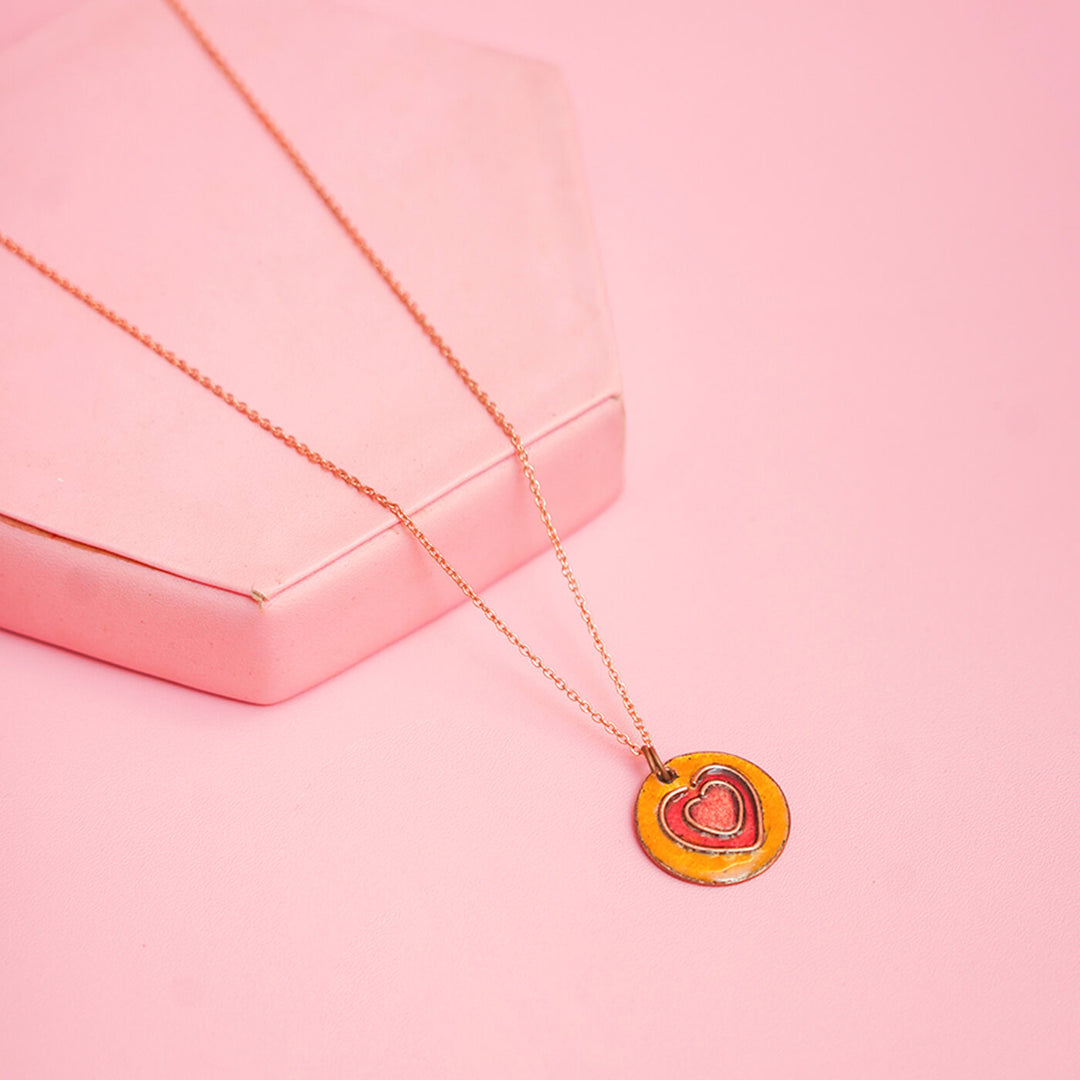 Handmade Copper Enamelled Dil Necklace and Earrings