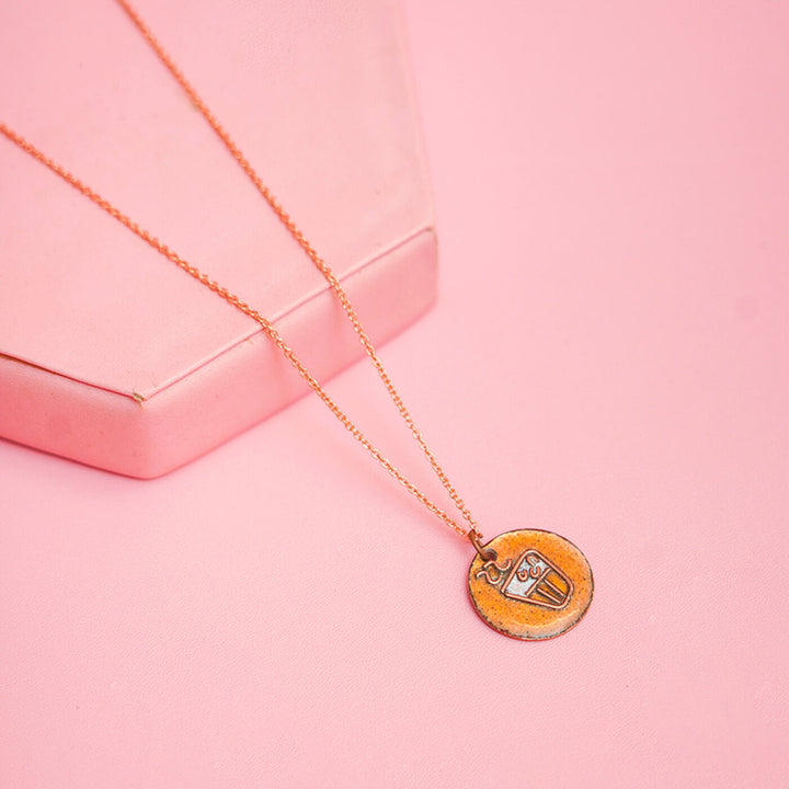 Handmade Copper Enamelled Chaai Paani Earrings and Necklace