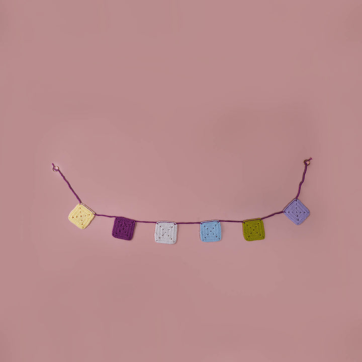 Multi-coloured Square Crochet Hanging