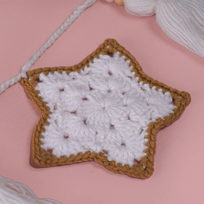 White Stars Crochet Hanging with Tassles