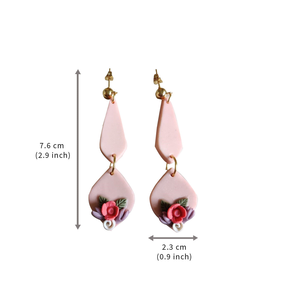 Handmade Clay Elegant Floral Earrings