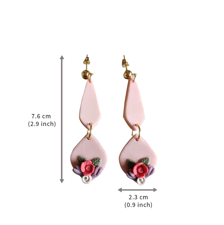 Handmade Clay Elegant Floral Earrings