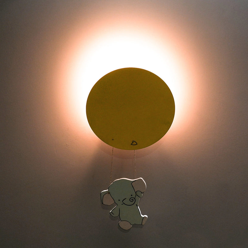 Cute Elephant Backlit Wall Light for Kids
