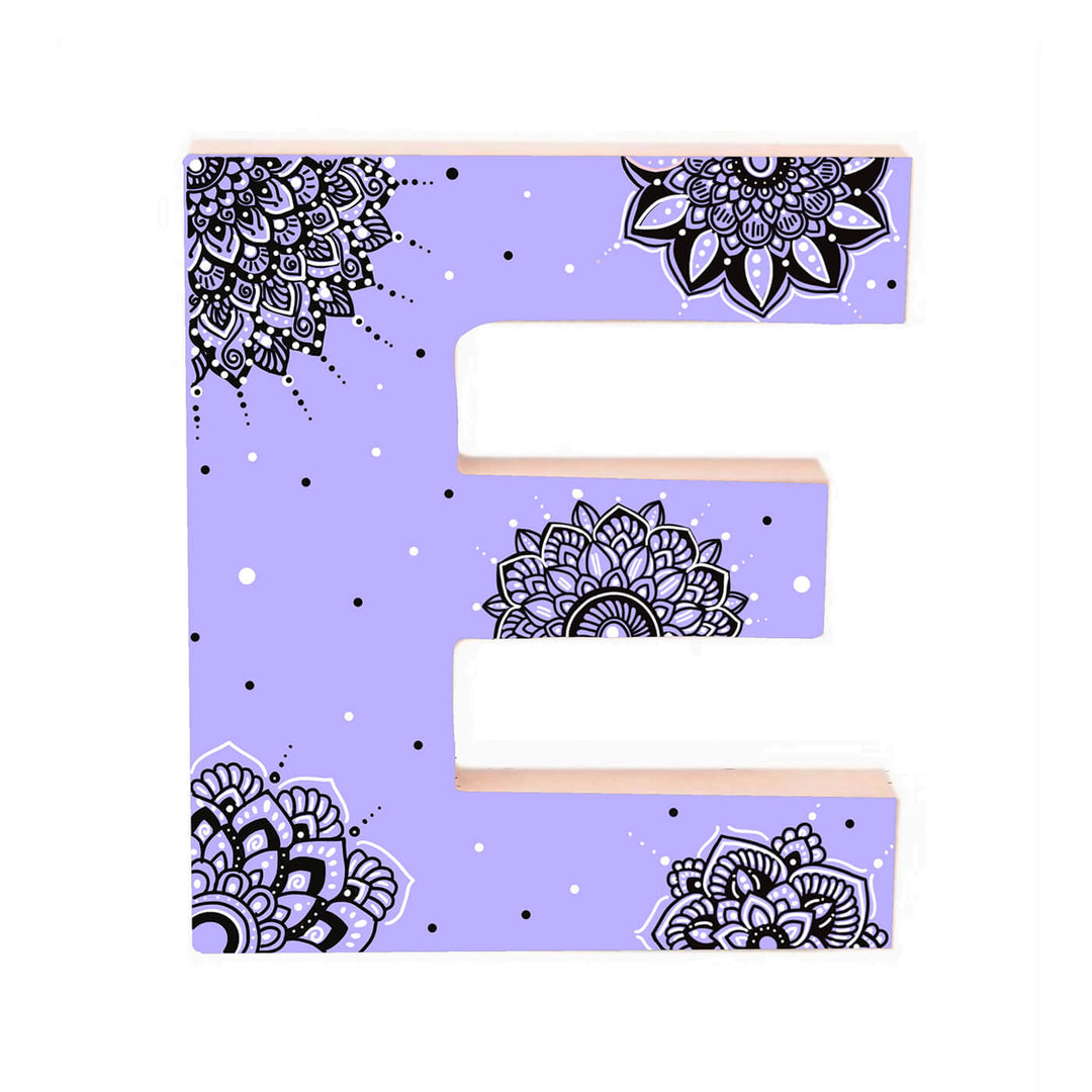 Wall Mountable & Tabletop Mandala Doodle Alphabet - Light Purple