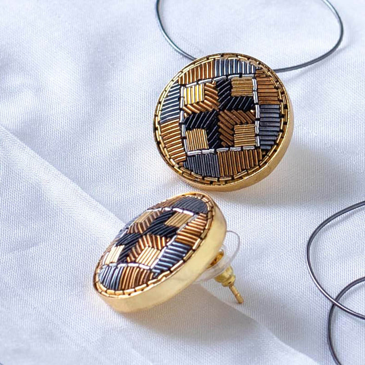 Celtic Embroidered Enid Earrings