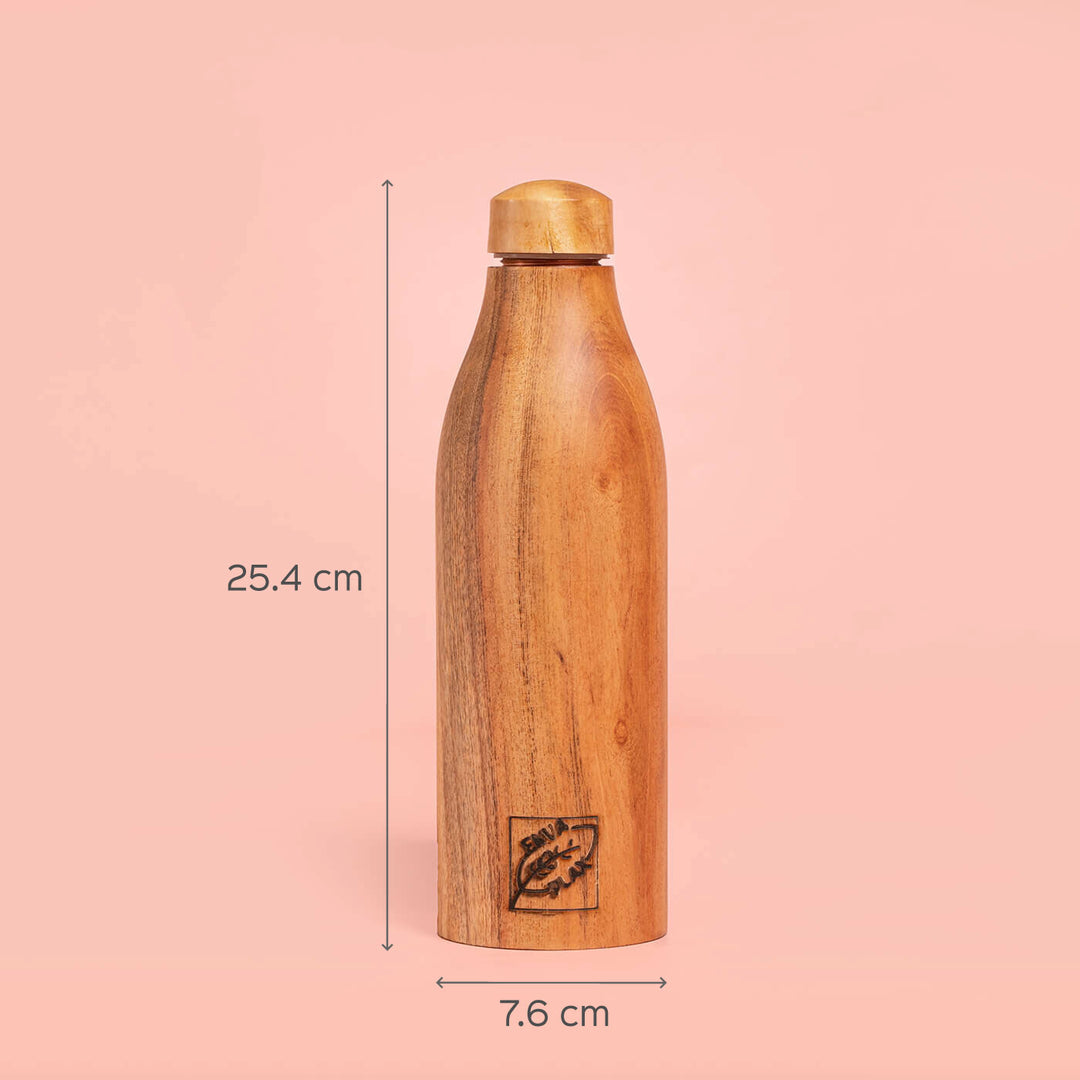 Handcrafted Copper and Wood Water Bottle