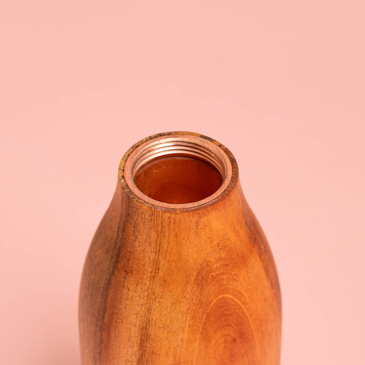 Handcrafted Copper and Wood Water Bottle