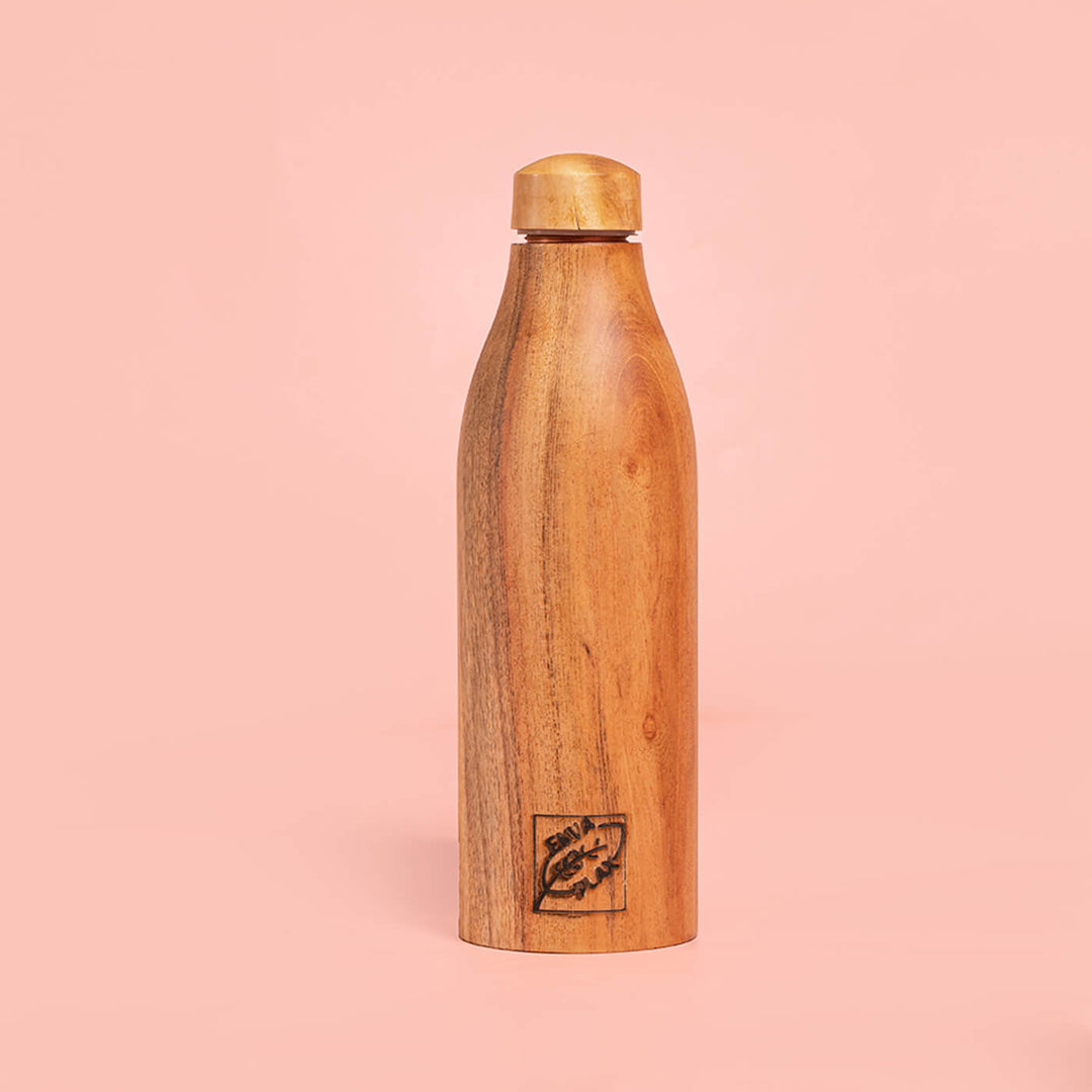 Handcrafted Copper and Wood Water Bottle