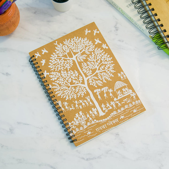 Handmade Paper Spiral Unruled Notebook