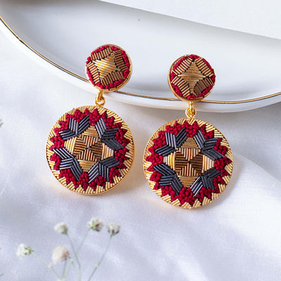 Ornate Embroidered Esther Earrings
