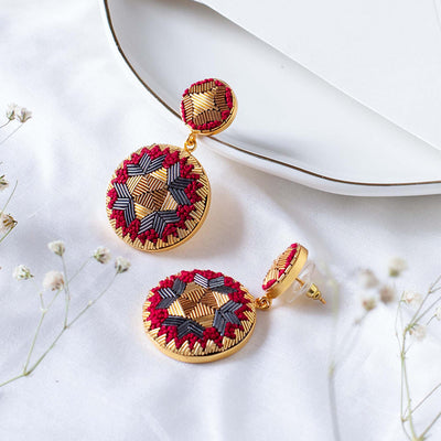 Ornate Embroidered Esther Earrings