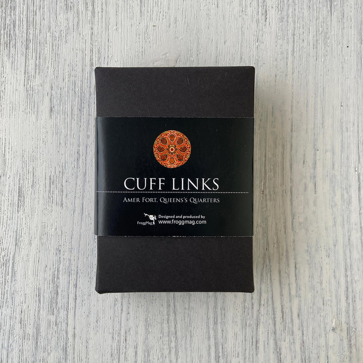 Rajasthani Art Metal Cuff Links With Antique Finish - Amer Fort