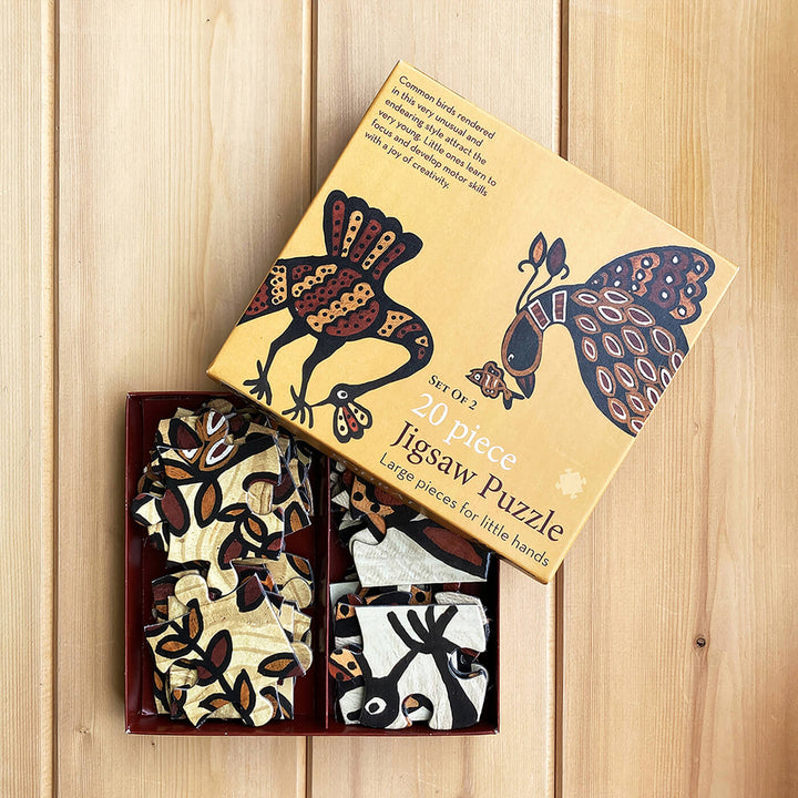 Sohrai Birds - 20 Piece Jigsaw Puzzle - Set of 2