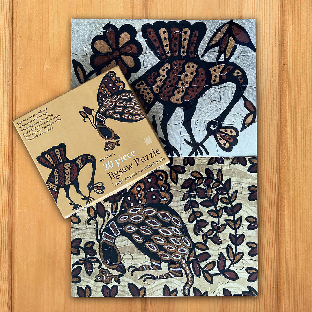 Sohrai Birds - 20 Piece Jigsaw Puzzle - Set of 2