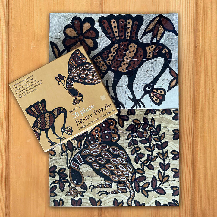 Sohrai Birds - 20 Piece Jigsaw Puzzle - Set of 2