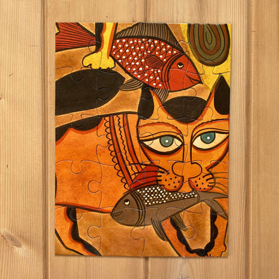 Kalighat Phat Cats - 20 Piece Jigsaw Puzzle - Set of 2