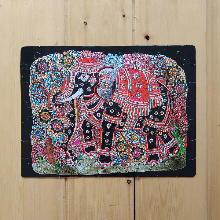 Tholu Bommalata Elephant - 63 Piece Jigsaw Puzzle