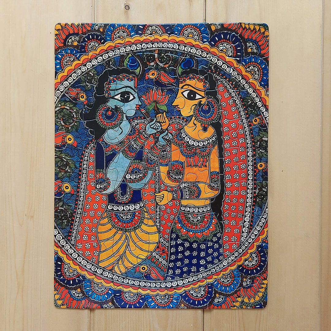 Madhubani Radha Krishna - 63 Piece Jigsaw Puzzle