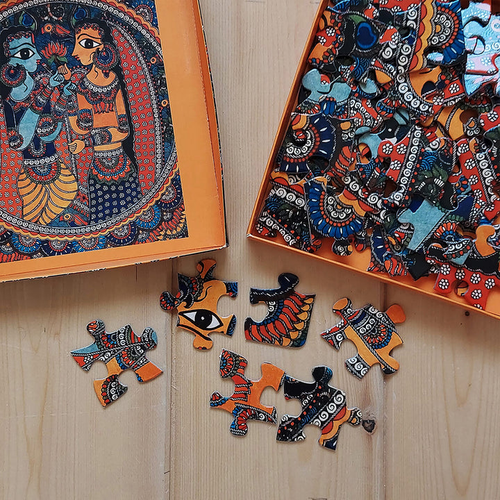 Madhubani Radha Krishna - 63 Piece Jigsaw Puzzle