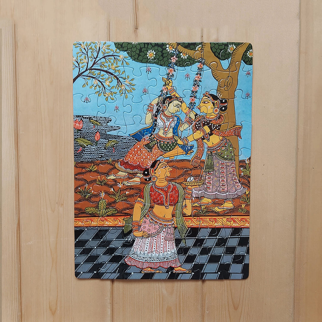 Pattachitra Ladies in Garden - 63 Piece Jigsaw Puzzle