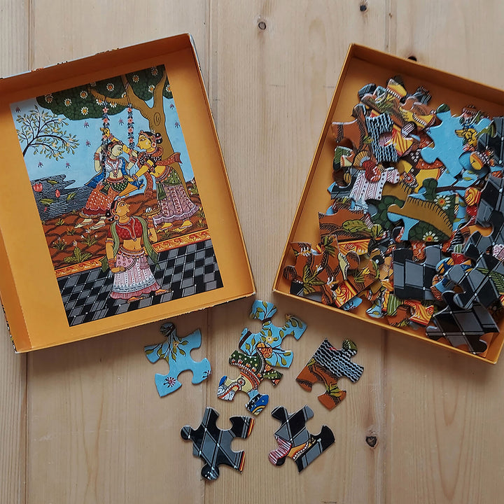 Pattachitra Ladies in Garden - 63 Piece Jigsaw Puzzle