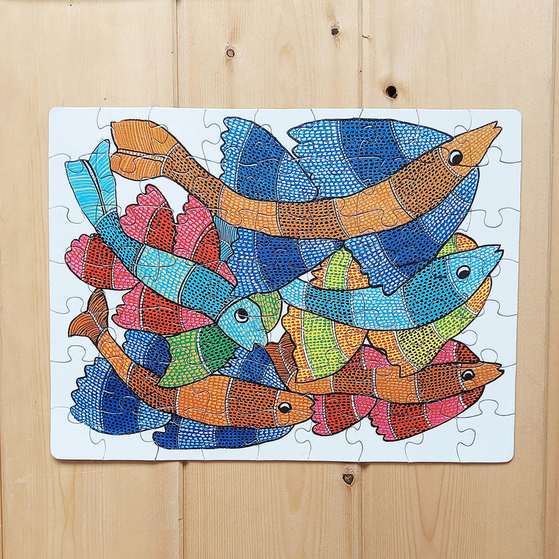 Gond Fish - 63 Piece Jigsaw Puzzle