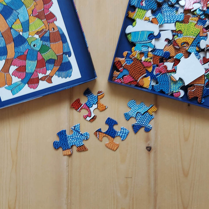 Gond Fish - 63 Piece Jigsaw Puzzle
