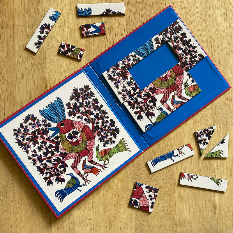 Magnetic Puzzle - Gond - Peacock