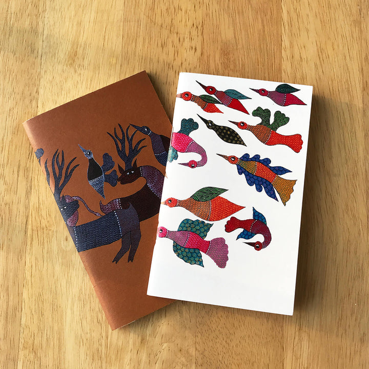 Gond Folk Art Notebooks with Printed Cover - Set of 2