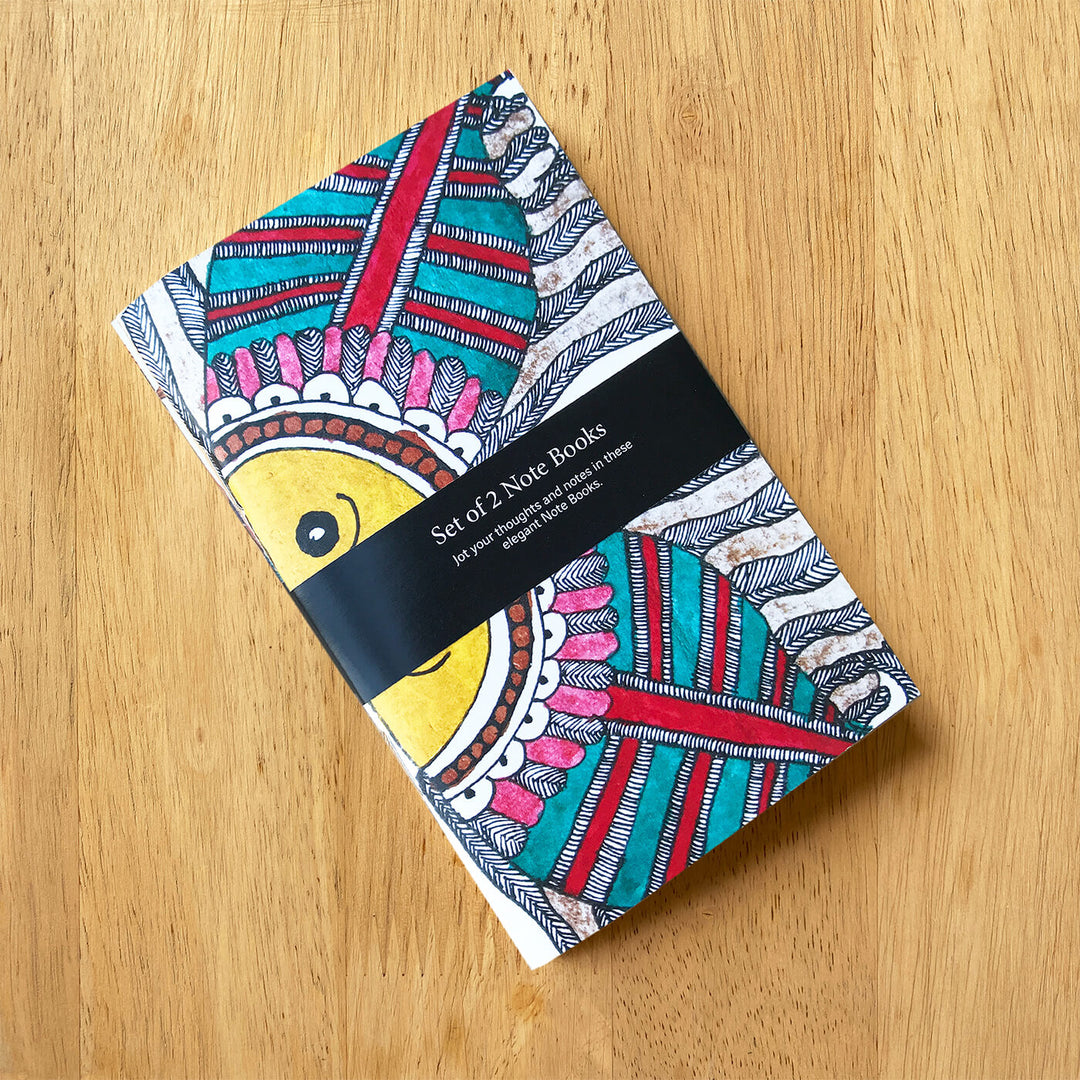 Madhubani Folk Art Notebooks with Printed Cover - Set of 2