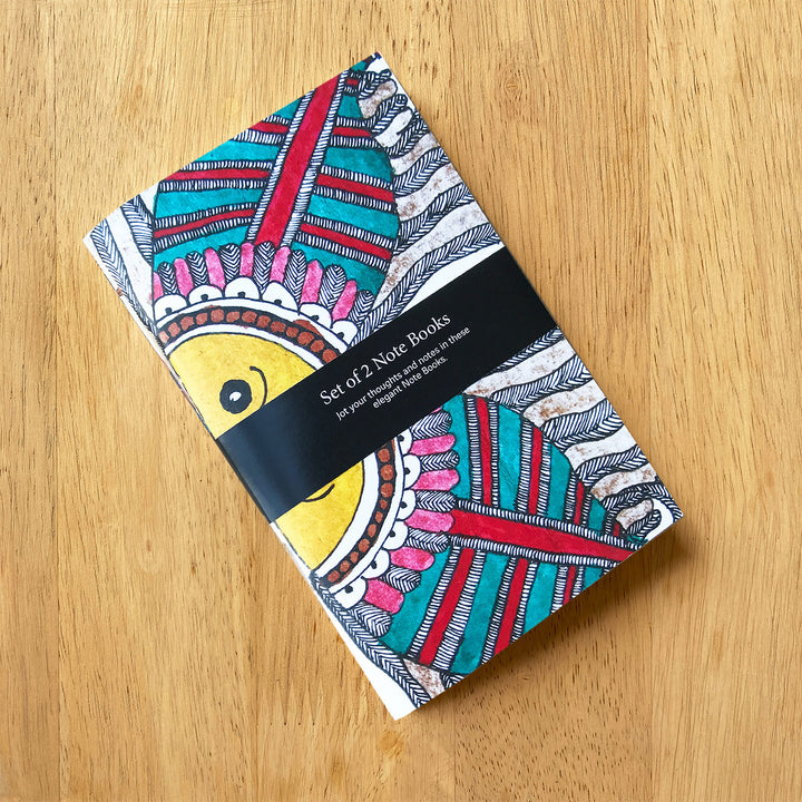 Madhubani Folk Art Notebooks with Printed Cover - Set of 2