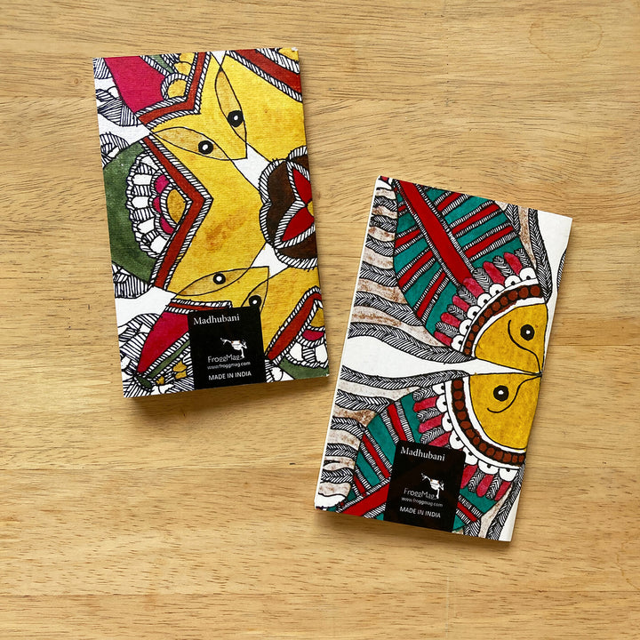 Madhubani Folk Art Notebooks with Printed Cover - Set of 2