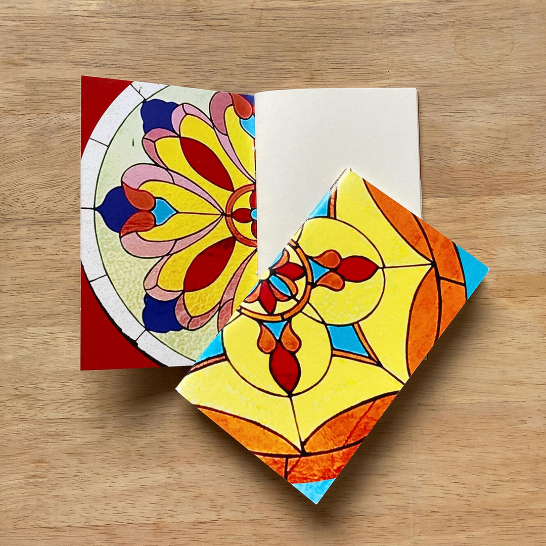 Stained Glass Art Notebooks with Printed Cover - Set of 2