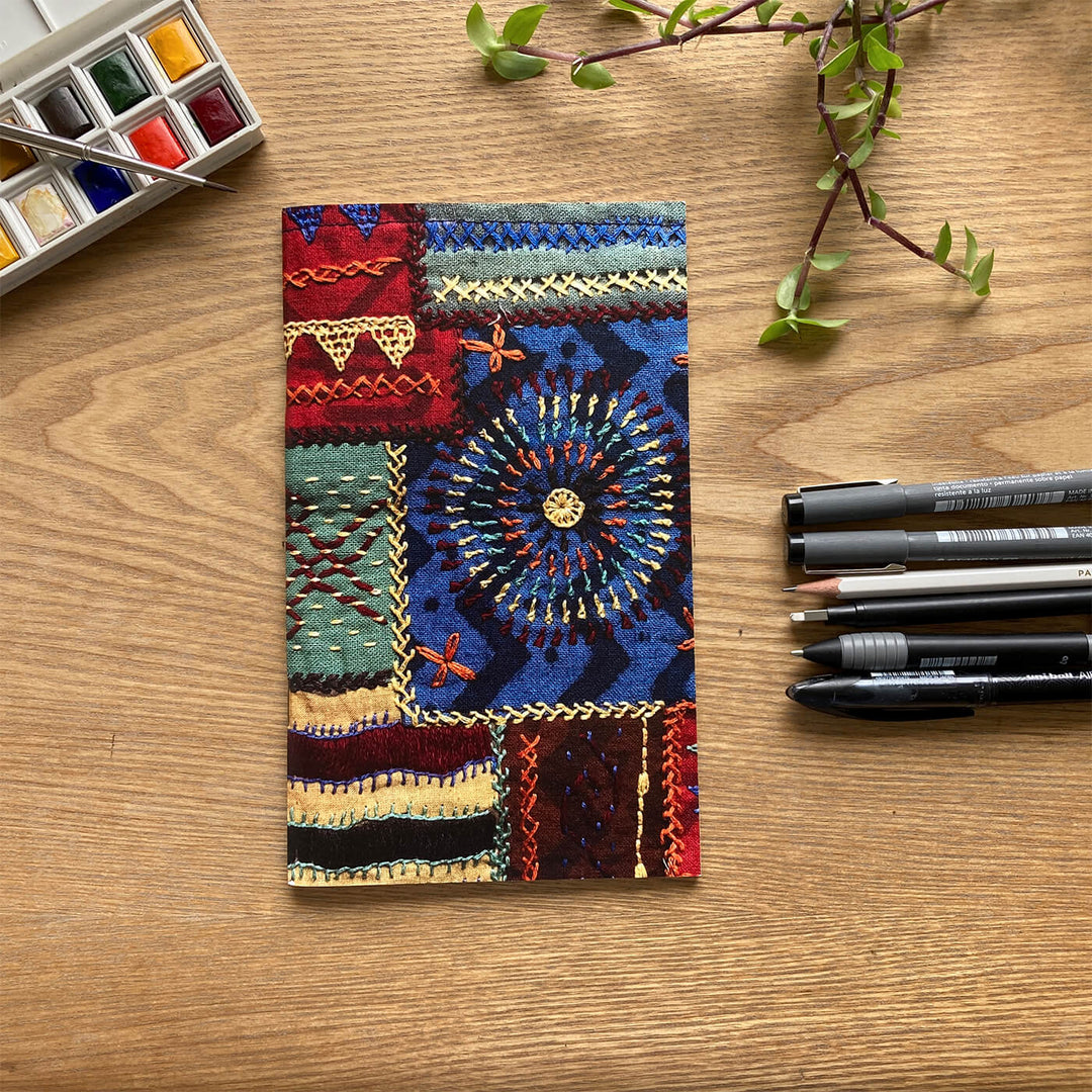 Lambadi Embroidery Art Notebooks with Printed Cover - Blue