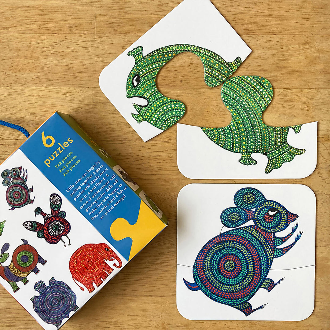 Buy Bhil Elephant & Deer - 20 Piece Jigsaw Puzzle - Set of 2 Online On  Zwende