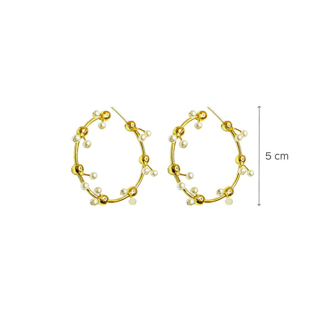 Floral Pearl Hoops