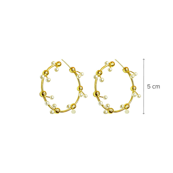 Floral Pearl Hoops