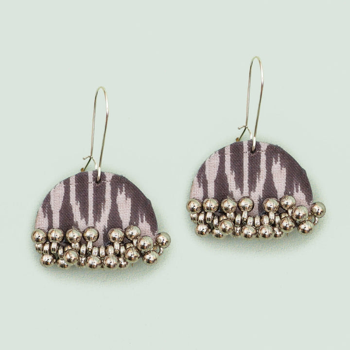 Handcrafted Fabric Jhumka Ghungroo Earrings - Set of 2 - Zwende