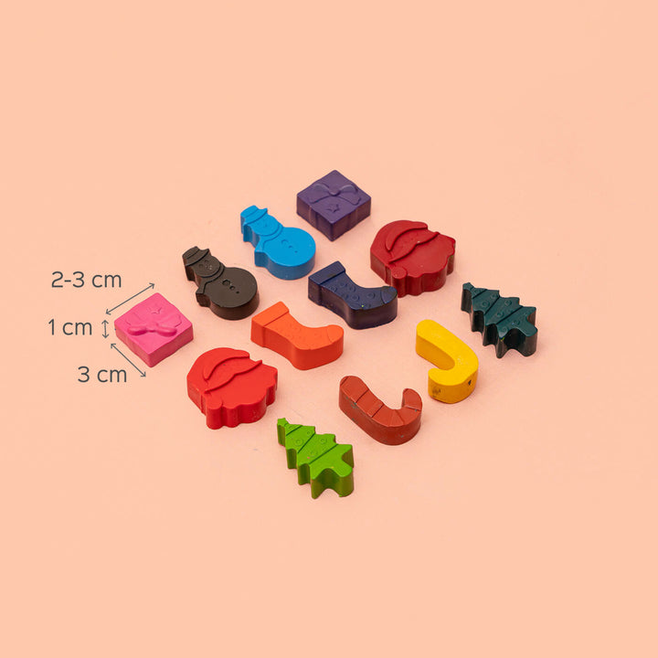 Christmas-Themed Wax Crayons for Kids - Set of 12