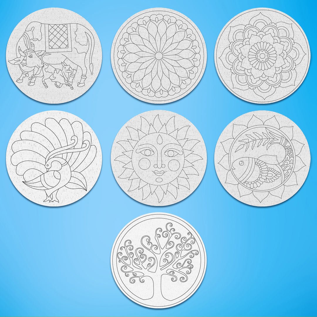 Trial Pack - Flora and Fauna Premarked Canvas Bases - Set of 7