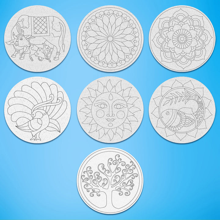 Trial Pack - Flora and Fauna Premarked Canvas Bases - Set of 7